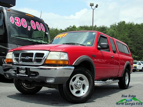 Bright Red Ford Ranger XLT Extended Cab 4x4.  Click to enlarge.