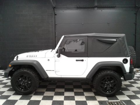 Bright White Jeep Wrangler Willys Wheeler 4x4.  Click to enlarge.