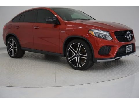 designo Cardinal Red Metallic Mercedes-Benz GLE 43 AMG 4Matic Coupe.  Click to enlarge.