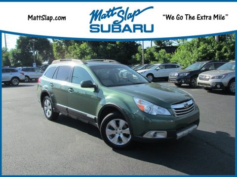 Cypress Green Pearl Subaru Outback 3.6R Limited Wagon.  Click to enlarge.