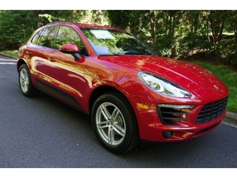 Carmine Red Porsche Macan .  Click to enlarge.
