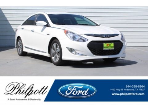 Diamond White Pearl Hyundai Sonata Hybrid Limited.  Click to enlarge.