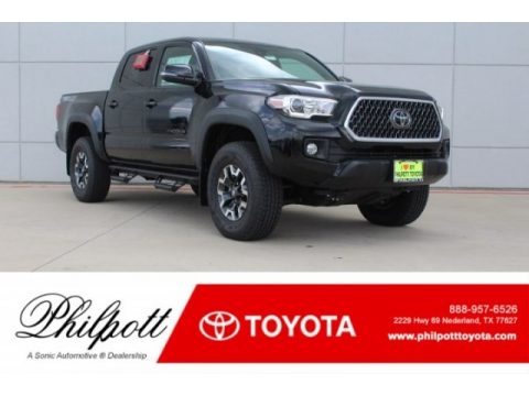 Midnight Black Metallic Toyota Tacoma TRD Off Road Double Cab 4x4.  Click to enlarge.