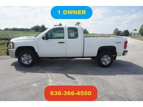 Summit White Chevrolet Silverado 2500HD Work Truck Extended Cab 4x4.  Click to enlarge.
