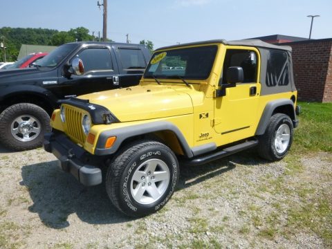 Solar Yellow Jeep Wrangler X 4x4.  Click to enlarge.