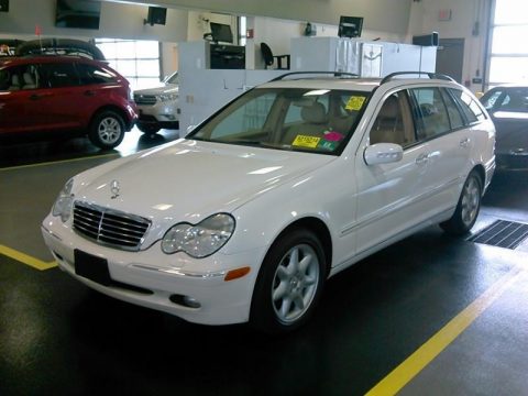 Alabaster White Mercedes-Benz C 240 4Matic Wagon.  Click to enlarge.