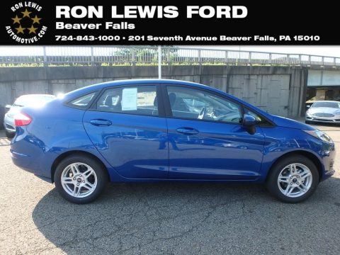 Lightning Blue Ford Fiesta SE Sedan.  Click to enlarge.