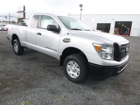 Brilliant Silver Nissan TITAN XD S King Cab 4x4.  Click to enlarge.