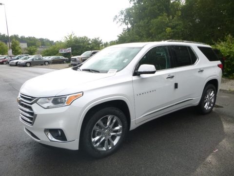 Pearl White Chevrolet Traverse High Country AWD.  Click to enlarge.