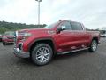Front 3/4 View of 2019 GMC Sierra 1500 SLT Crew Cab 4WD #1