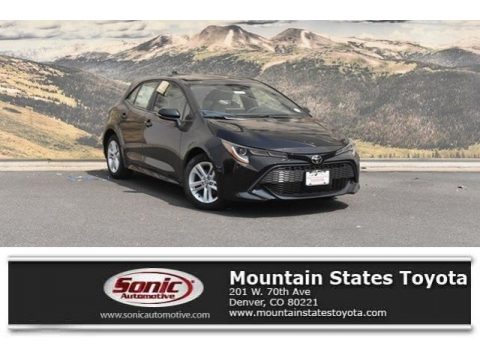 Midnight Black Metallic Toyota Corolla Hatchback SE.  Click to enlarge.