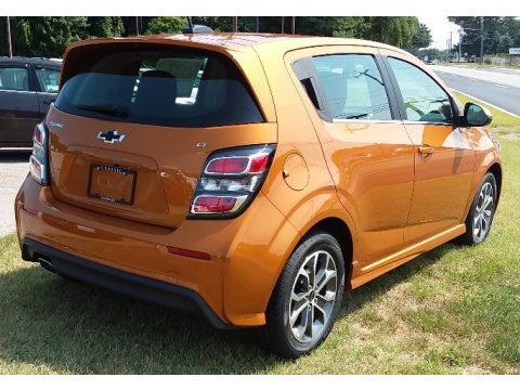 Orange Burst Metallic Chevrolet Sonic LT Hatchback.  Click to enlarge.