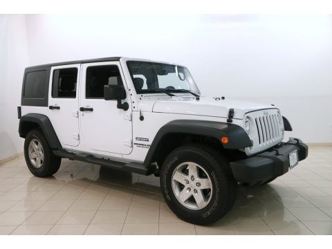 Bright White Jeep Wrangler Unlimited Sport 4x4.  Click to enlarge.