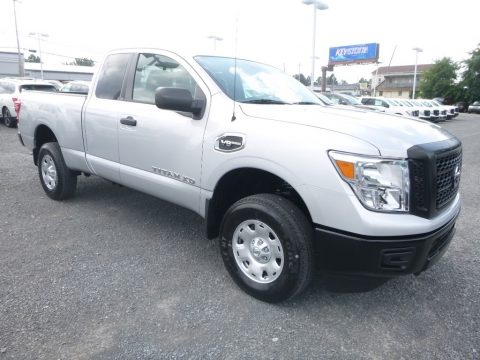Brilliant Silver Nissan TITAN XD S King Cab 4x4.  Click to enlarge.
