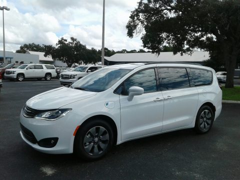 Bright White Chrysler Pacifica Hybrid Touring Plus.  Click to enlarge.