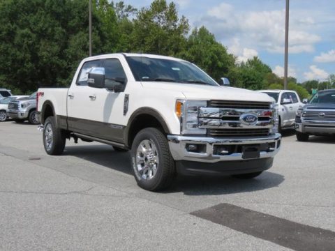 White Platinum Ford F250 Super Duty King Ranch Crew Cab 4x4.  Click to enlarge.
