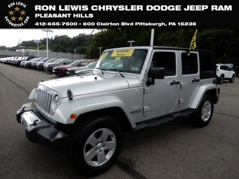 Bright Silver Metallic Jeep Wrangler Unlimited Sahara 4x4.  Click to enlarge.