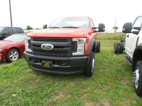 Race Red Ford F550 Super Duty XL Regular Cab 4x4 Chassis.  Click to enlarge.