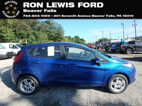 Lightning Blue Ford Fiesta SE Hatchback.  Click to enlarge.