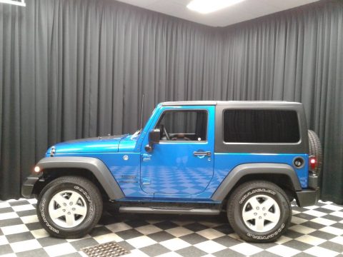 Hydro Blue Pearl Jeep Wrangler Sport.  Click to enlarge.