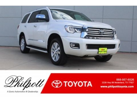 Blizzard White Pearl Toyota Sequoia Platinum.  Click to enlarge.