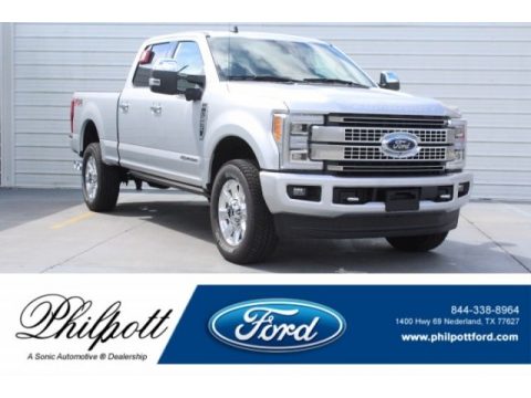 Ingot Silver Ford F250 Super Duty Platinum Crew Cab 4x4.  Click to enlarge.