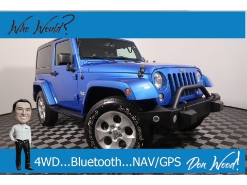 Hydro Blue Pearl Jeep Wrangler Sahara 4x4.  Click to enlarge.