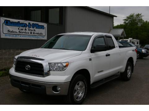 Super White Toyota Tundra SR5 Double Cab 4x4.  Click to enlarge.