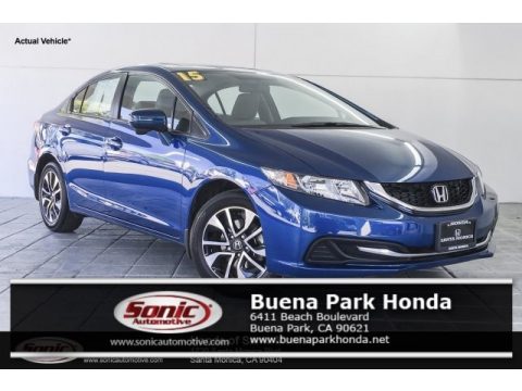 Dyno Blue Pearl Honda Civic EX Sedan.  Click to enlarge.
