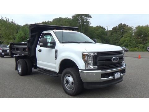 Oxford White Ford F350 Super Duty XL Regular Cab 4x4 Dump Truck.  Click to enlarge.