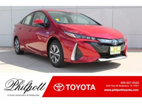 Hypersonic Red Toyota Prius Prime Premium.  Click to enlarge.