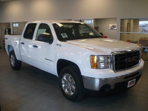 Summit White GMC Sierra 1500 Hybrid Crew Cab 4x4.  Click to enlarge.