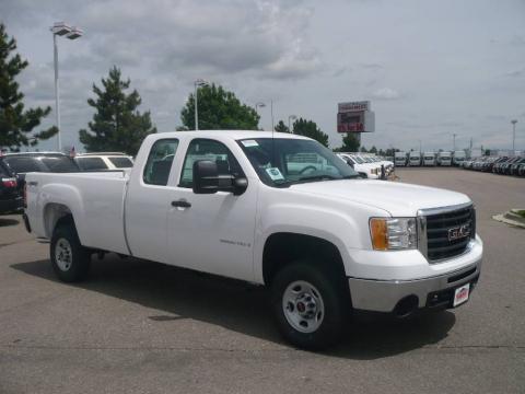 Summit White GMC Sierra 2500HD Work Truck Extended Cab 4x4.  Click to enlarge.