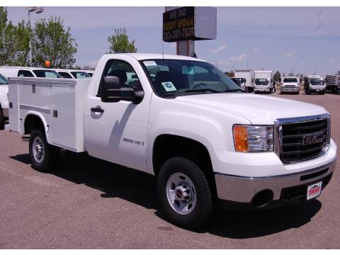 Summit White GMC Sierra 2500HD Work Truck Regular Cab 4x4 Chassis Commercial Utility.  Click to enlarge.