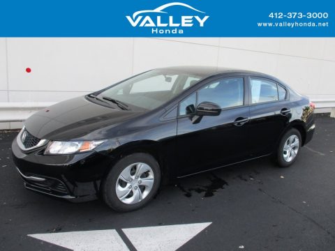 Crystal Black Pearl Honda Civic LX Sedan.  Click to enlarge.