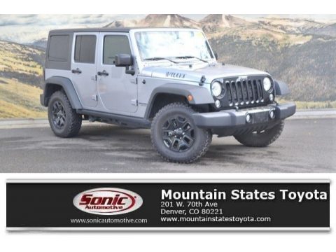 Billet Silver Metallic Jeep Wrangler Unlimited Willys Wheeler 4x4.  Click to enlarge.