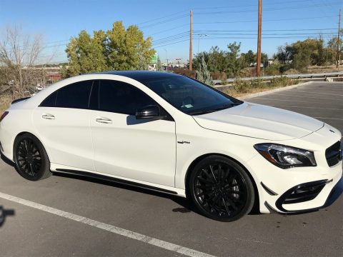 Cirrus White Mercedes-Benz CLA 45 AMG 4Matic Coupe.  Click to enlarge.