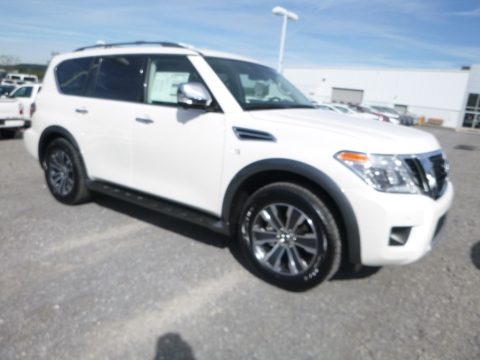 Pearl White Nissan Armada SL 4x4.  Click to enlarge.