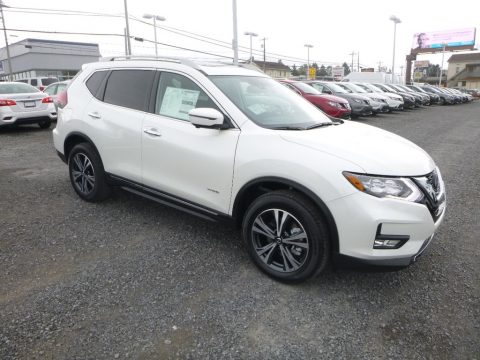 Pearl White Nissan Rogue SL AWD Hybrid.  Click to enlarge.