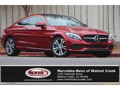designo Cardinal Red Metallic Mercedes-Benz C 300 4Matic Coupe.  Click to enlarge.