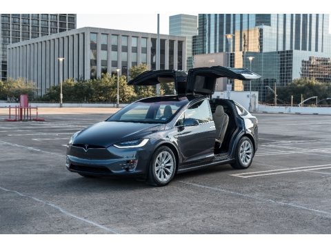 Titanium Metallic Tesla Model X 90D.  Click to enlarge.