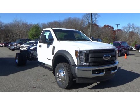 White Ford F550 Super Duty XL Regular Cab 4x4 Chassis.  Click to enlarge.