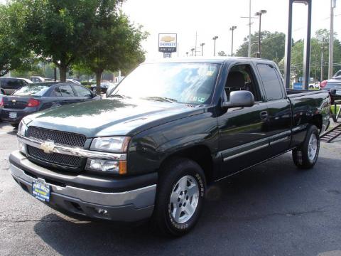 Dark Green Metallic Chevrolet Silverado 1500 LS Extended Cab 4x4.  Click to enlarge.