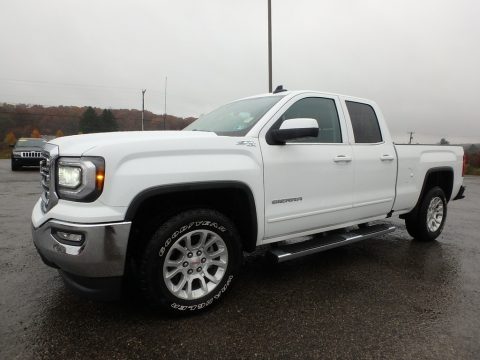Summit White GMC Sierra 1500 SLE Double Cab 4WD.  Click to enlarge.
