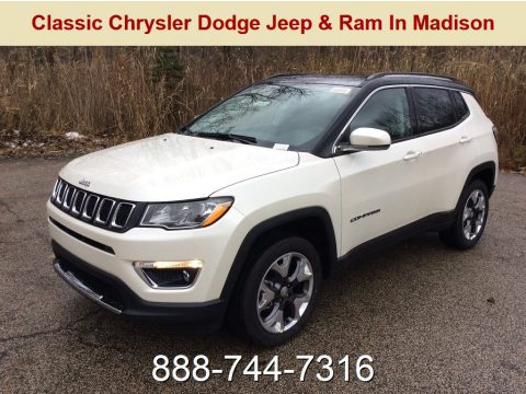 Pearl White Tri–Coat Jeep Compass Limited 4x4.  Click to enlarge.