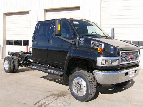 Onyx Black GMC C Series Topkick C5500 Crew Cab 4x4 Chassis.  Click to enlarge.