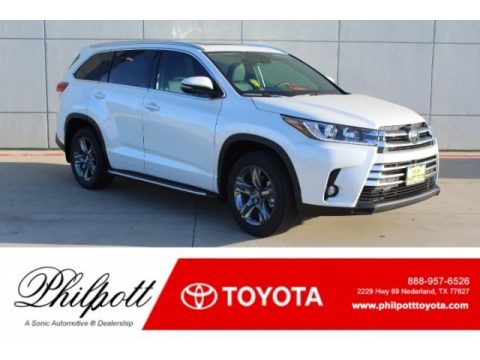 Blizzard Pearl White Toyota Highlander Limited Platinum.  Click to enlarge.