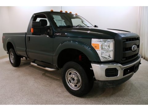 Forest Green Metallic Ford F250 Super Duty XL Regular Cab 4x4.  Click to enlarge.
