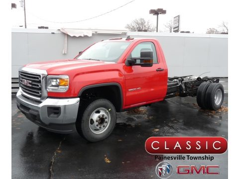 Red GMC Sierra 3500HD Regular Cab Chassis.  Click to enlarge.