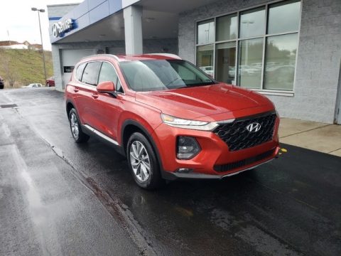 Scarlet Red Hyundai Santa Fe SEL Plus AWD.  Click to enlarge.